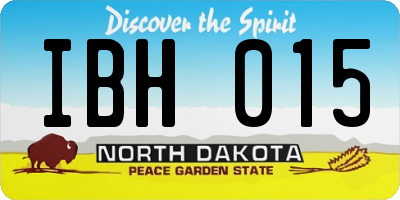 ND license plate IBH015