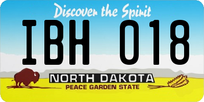 ND license plate IBH018