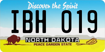 ND license plate IBH019