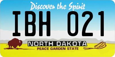 ND license plate IBH021