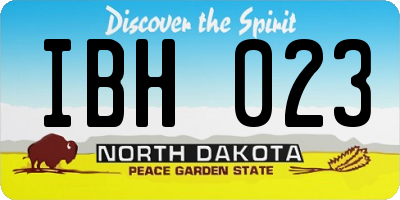 ND license plate IBH023