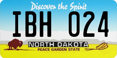 ND license plate IBH024