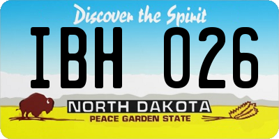 ND license plate IBH026