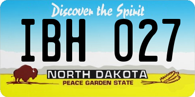 ND license plate IBH027