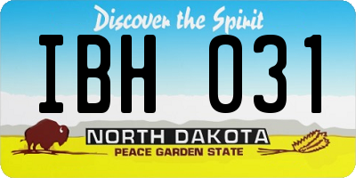 ND license plate IBH031