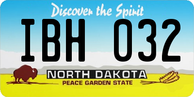 ND license plate IBH032
