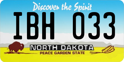 ND license plate IBH033