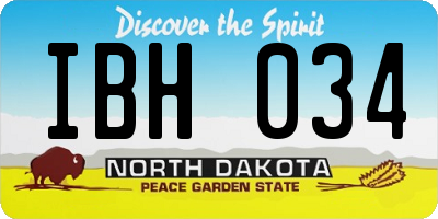 ND license plate IBH034