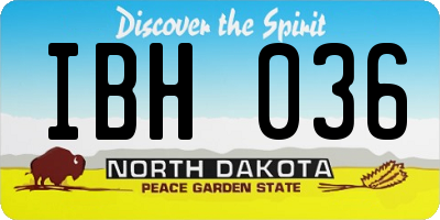 ND license plate IBH036