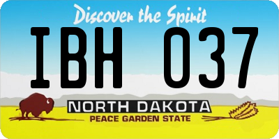 ND license plate IBH037