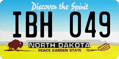 ND license plate IBH049