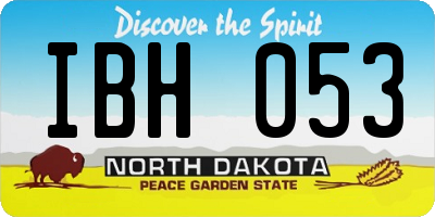 ND license plate IBH053
