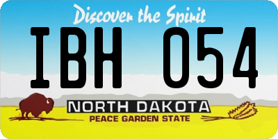 ND license plate IBH054