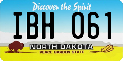 ND license plate IBH061