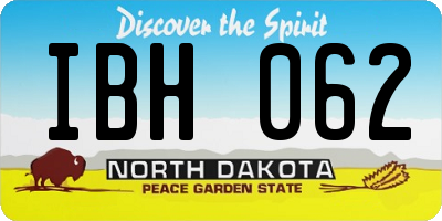 ND license plate IBH062