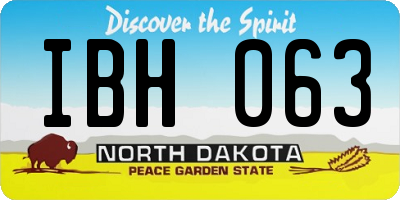 ND license plate IBH063