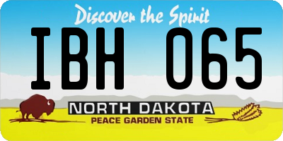 ND license plate IBH065