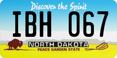ND license plate IBH067