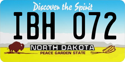 ND license plate IBH072