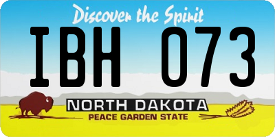 ND license plate IBH073