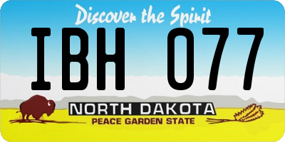 ND license plate IBH077