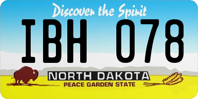 ND license plate IBH078