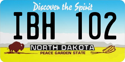 ND license plate IBH102