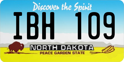 ND license plate IBH109