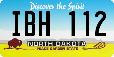 ND license plate IBH112