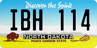 ND license plate IBH114