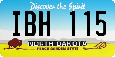ND license plate IBH115