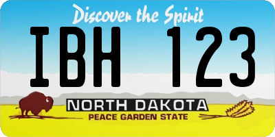 ND license plate IBH123
