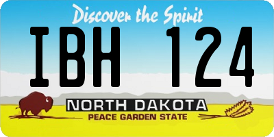 ND license plate IBH124