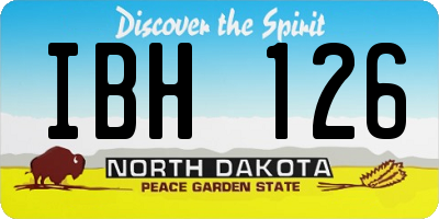 ND license plate IBH126