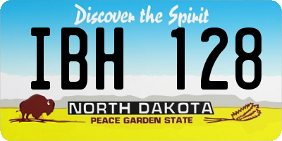 ND license plate IBH128