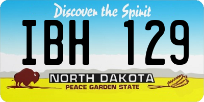 ND license plate IBH129