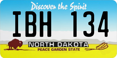 ND license plate IBH134