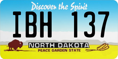 ND license plate IBH137