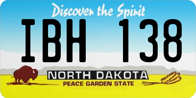 ND license plate IBH138