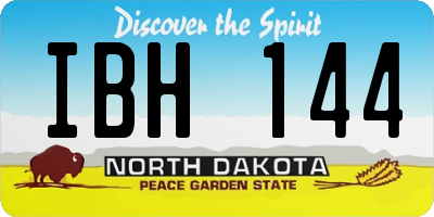 ND license plate IBH144