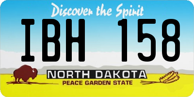 ND license plate IBH158