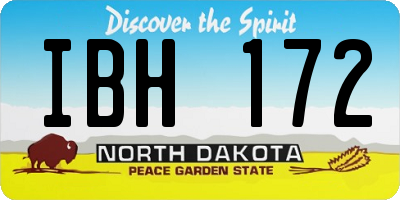 ND license plate IBH172