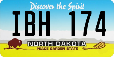 ND license plate IBH174