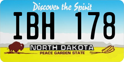 ND license plate IBH178
