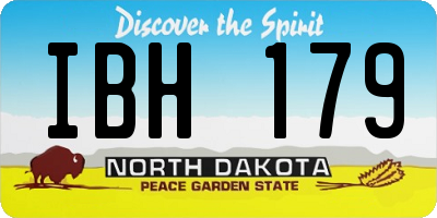 ND license plate IBH179
