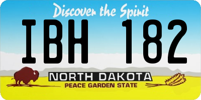 ND license plate IBH182