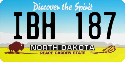 ND license plate IBH187
