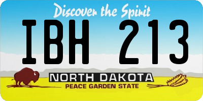 ND license plate IBH213