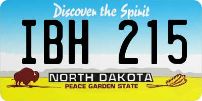ND license plate IBH215