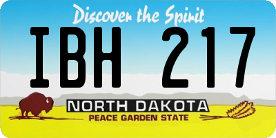 ND license plate IBH217